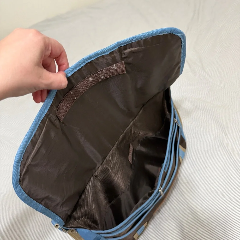 00’s Disneyland Resort Bambie‎ Blue & Brown Messenger Bag Crossbody Laptop Bag